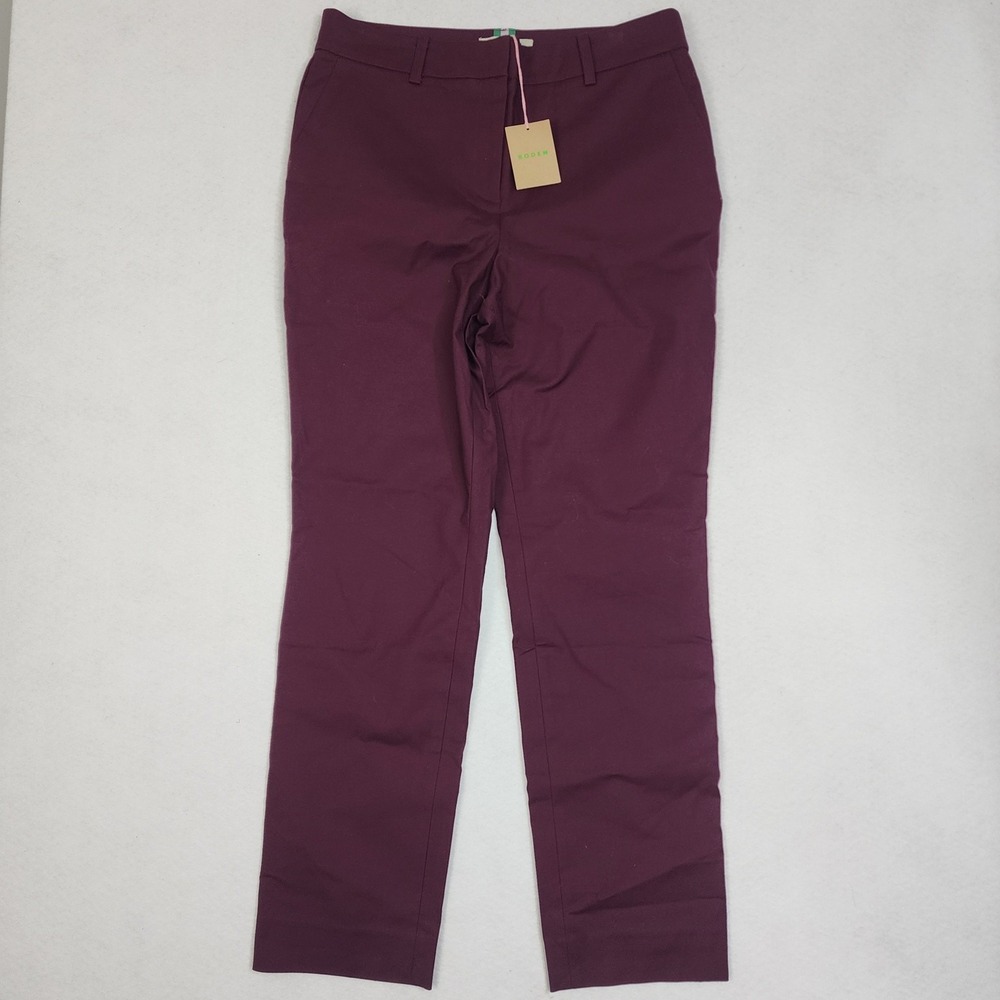 Boden Dress Pants Womens 10R Burgundy Pockets Straight Leg Career Office Wear